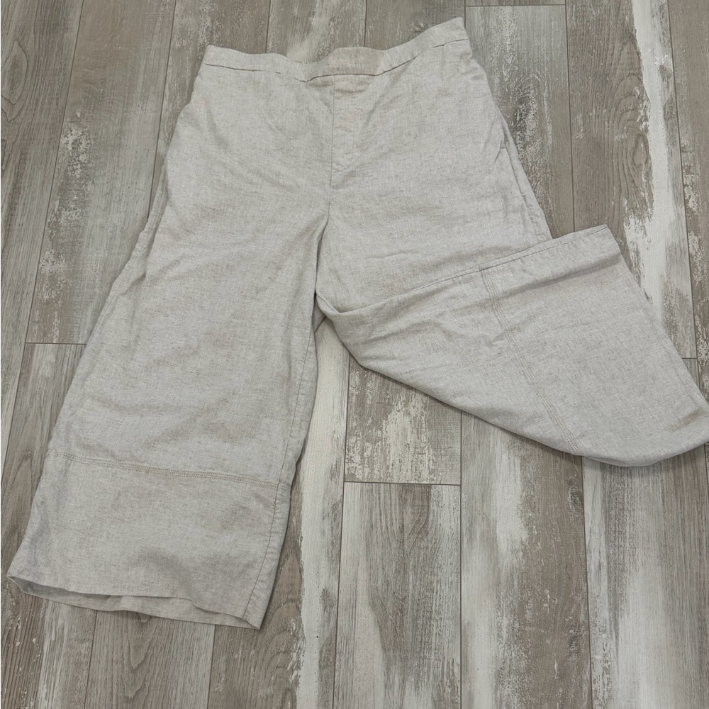 Banana Republic Wide-Leg Cropped Linen Blend Pants women’s size large. - Picture 4 of 5